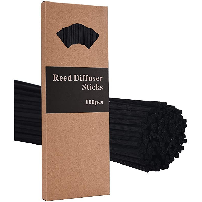 Set de 10 varillas para difusor de madera de ratan natural 10 pulgadas color negro