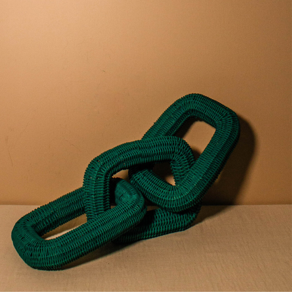 Cadena Rectangular Hecha a Mano, Verde