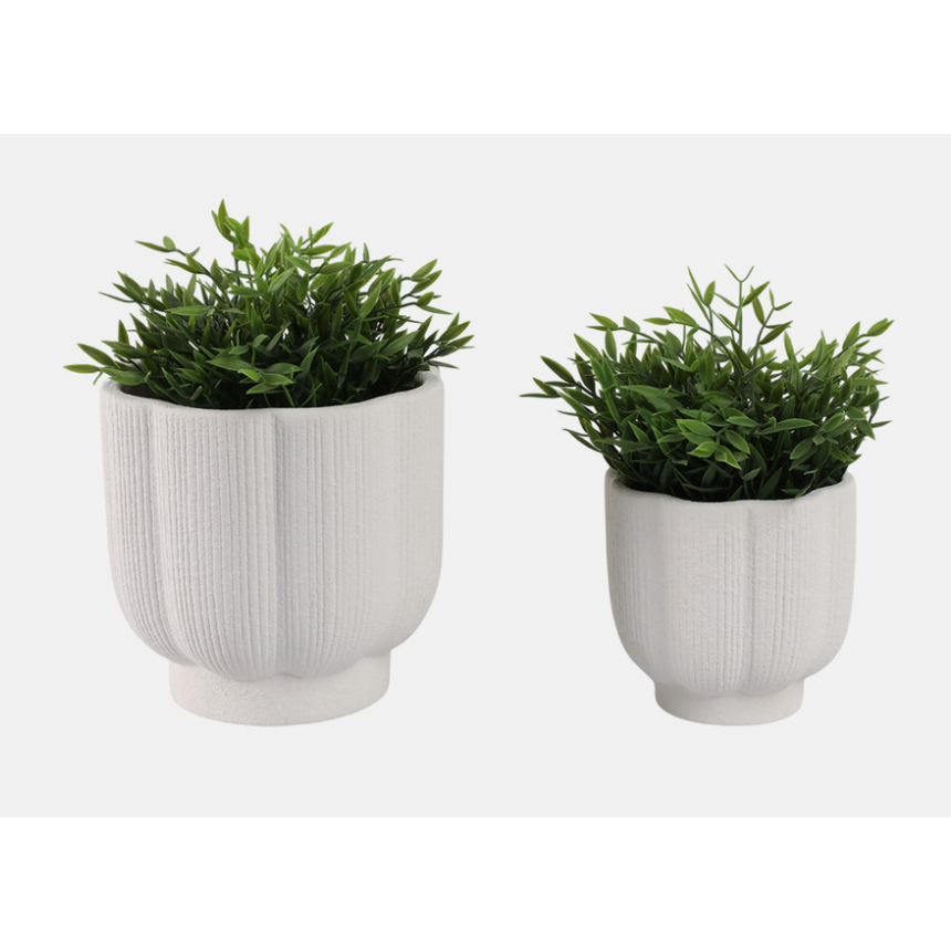 Maceta Scallop Mediana, Blanca