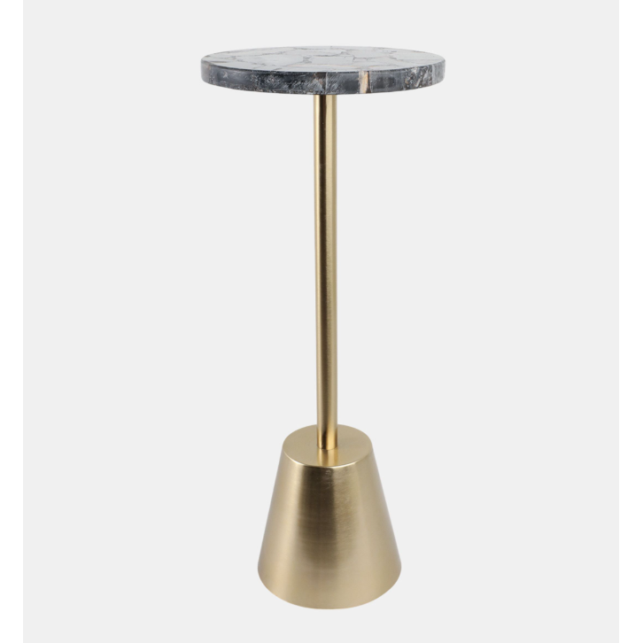 Mesa Auxiliar Petrified, Negro/Dorado