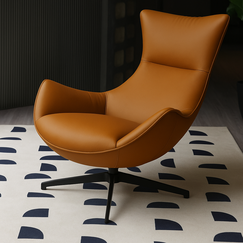 Sillón Reclinable con Base Giratoria, Café Tierra