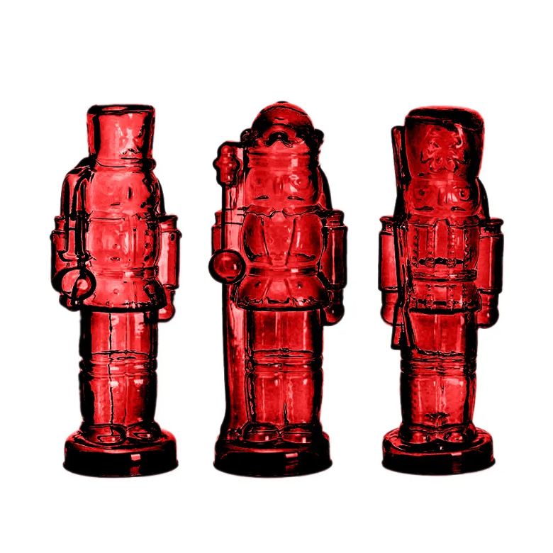 Set 3 Cascanueces Decorativos Rojos