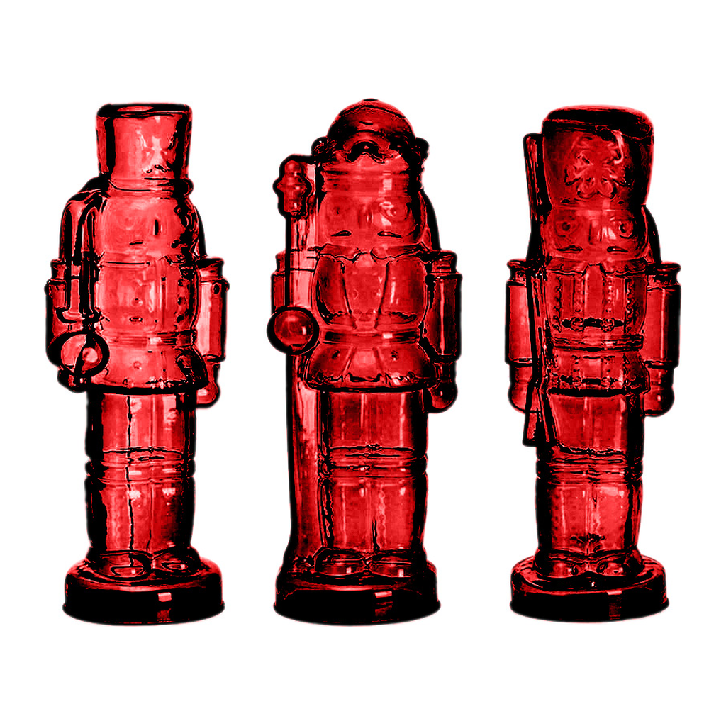 Set 3 Cascanueces Decorativos Rojos