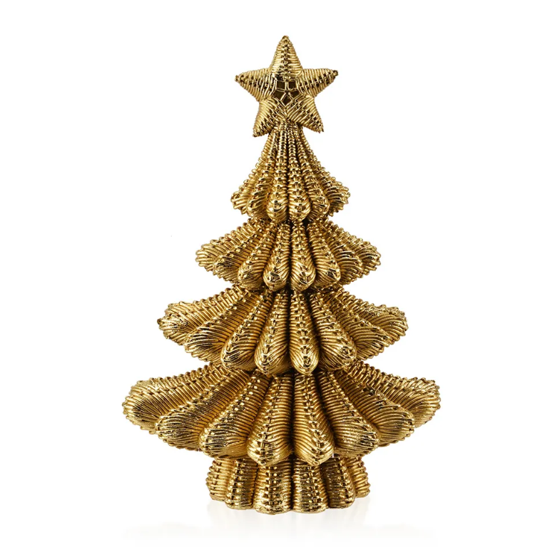 Árbol Navideño en Acabado Texturizado Alto, Dorado