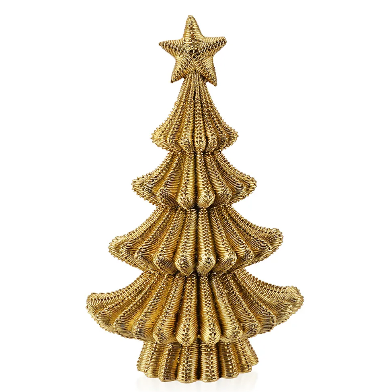 Árbol Navideño en Acabado Texturizado Grande, Dorado Metálico