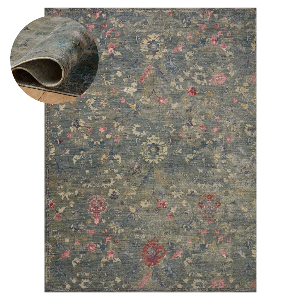 Alfombra de Área con Diseño Floral