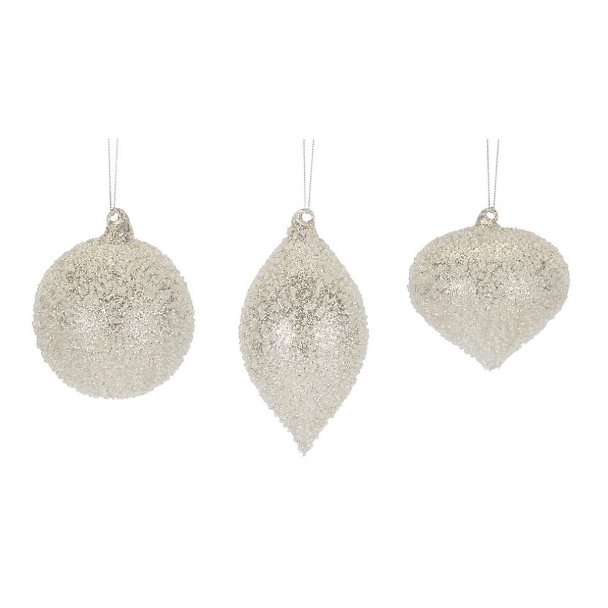 Adorno Navideño Colgante con Textura 3 formas