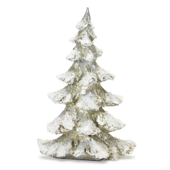 Arbol de Navidad Nevado Dorado 9"