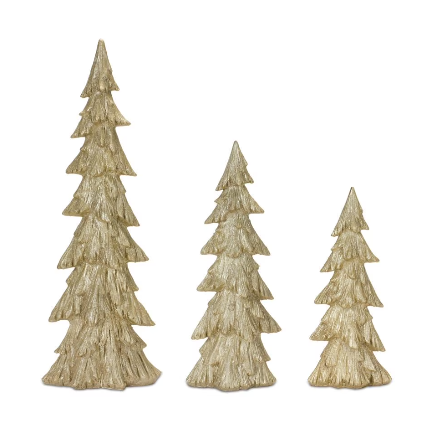 Árbol Decorativo en Resina Dorado, 18″