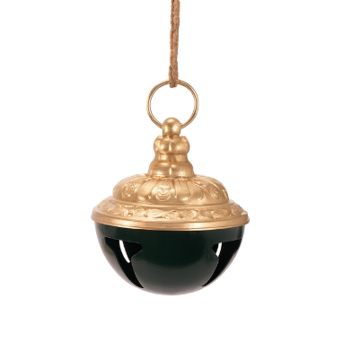 Campana Decorativa Negra de Metal Con Yute 5"