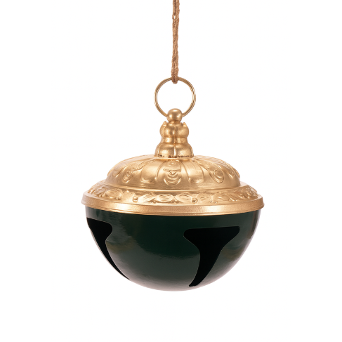 Campana Decorativa Negra de Metal Con Yute 7"