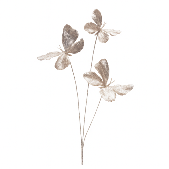Rama Decorativa de Mariposa Champagnne 27"
