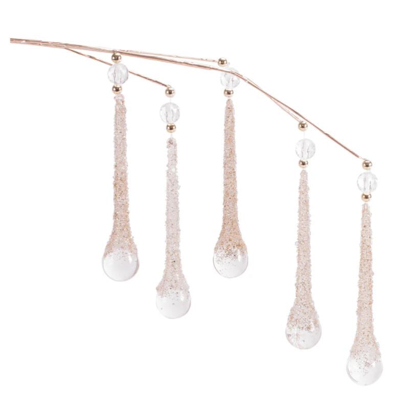 Rama Colgante Con Gotas De Cristal Decorativas