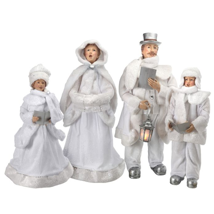 Conjunto de 4 Cantores de Navidad, Blanco