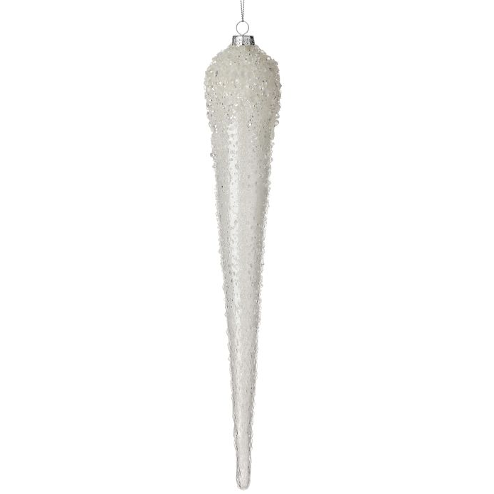 Adorno de Vidrio Colgante Estilo Hielo, Blanco