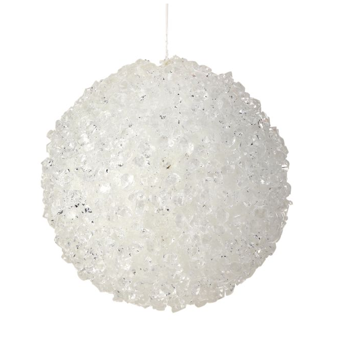 Esfera Navideña Escarchada con Brillo, Blanco