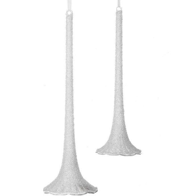 Set de 2 Adornos Trompeta Blanco