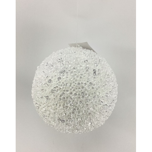 Esfera Navideña Escarchada Blanco con Destellos