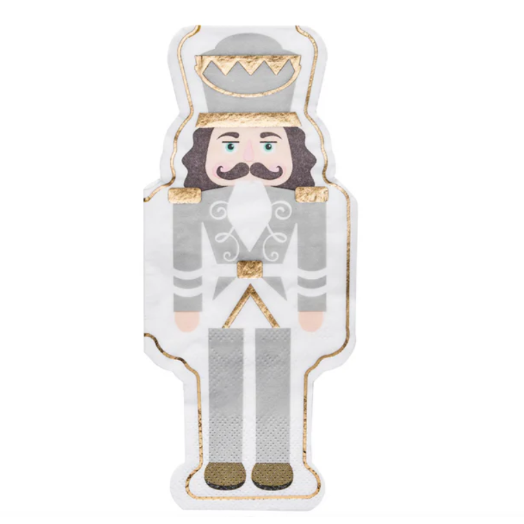 Servilleta para Invitado Diseño Cascanueces Plateado – 16 unidades