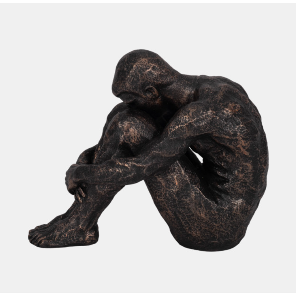 Escultura Pequeña Sitting Man, Bronce 9″