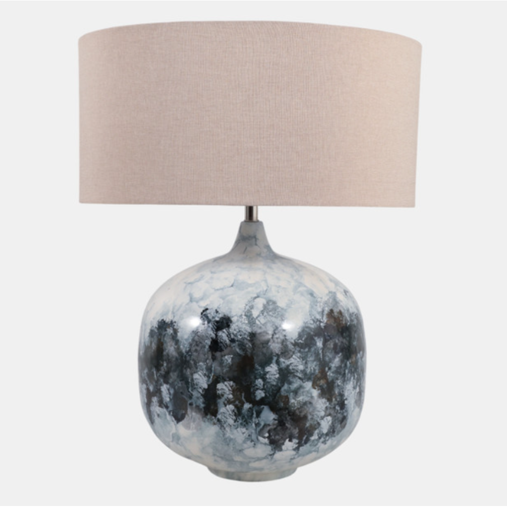 Lámpara de Mesa con Base Metálica Azul