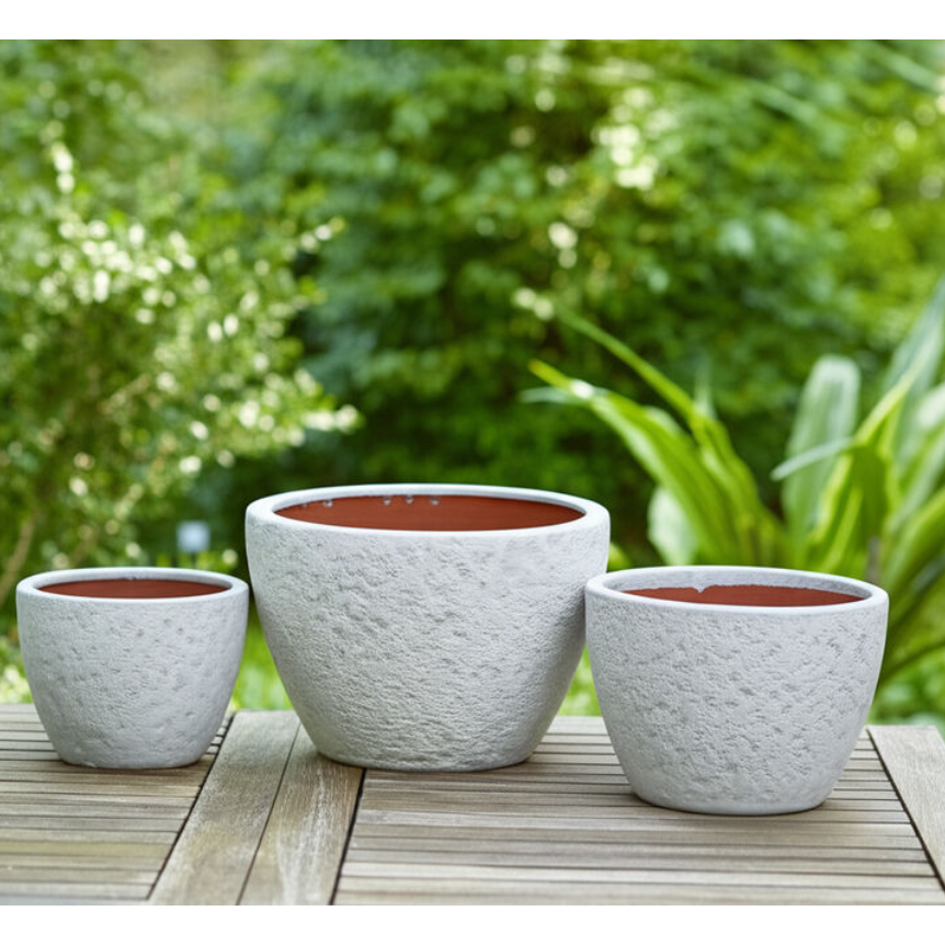 Macetas Lava, Blancas 15″