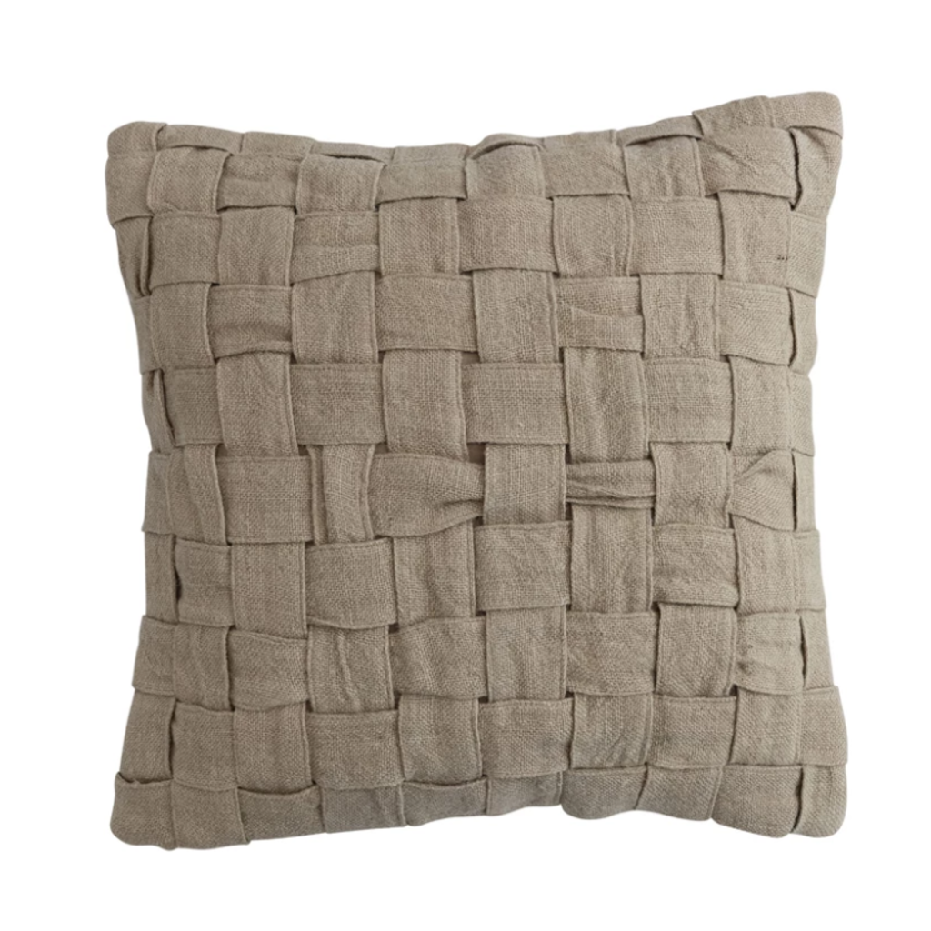 Cojín Tejido Diseño Cesta Color Natural