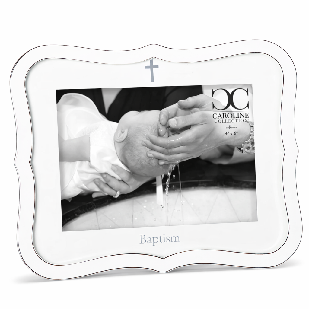 Marco de Bautizo Blanco 4×6