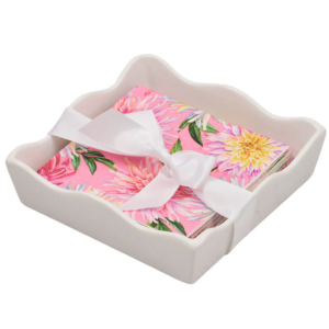 Bandeja de Cerámica Para Servilletas Tipo Cóctel - Dahlia Garden