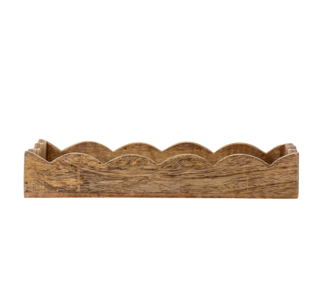 Bandeja Rectangular con forma de Pétalo 71cm , Natural