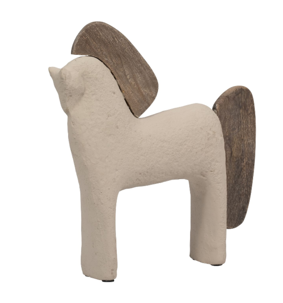 Figura decorativa Caballo 30cm, Marfil