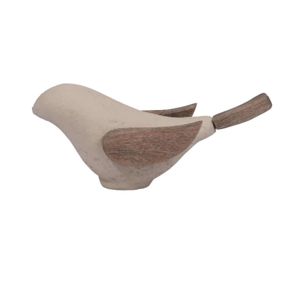 Figura Decorativa Pájaro 25cm, Marfil