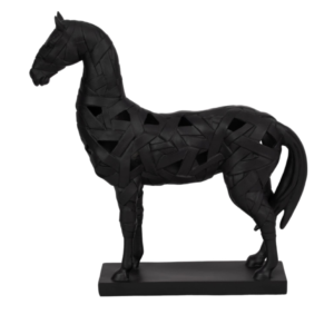 Escultura Caballo 43cm sobre Base, Negro