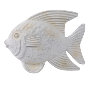 Figura Pez Resina Pequeño, Blanqueado