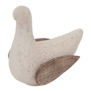 Figura Decorativa Pájaro 23cm, Marfil