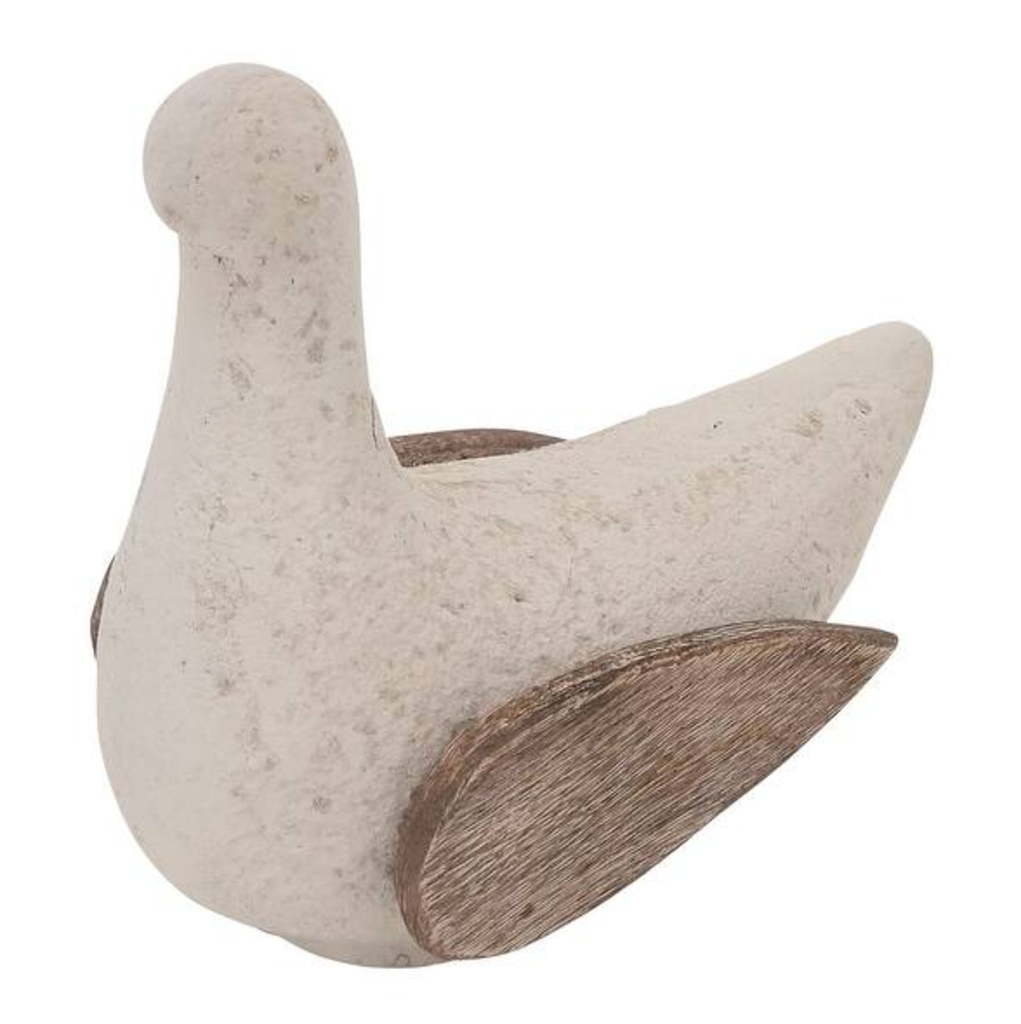 Figura Decorativa Pájaro 23cm, Marfil