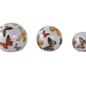 Set de 3 Esferas Estampadas con Mariposas