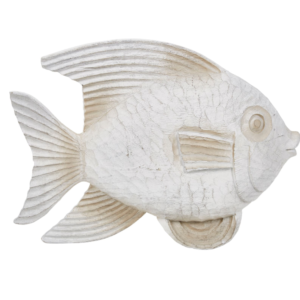 Figura Pez Resina Grande, Blanqueado