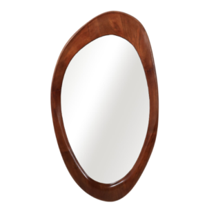 Espejo de Madera Ovalado Orgánico , Nogal