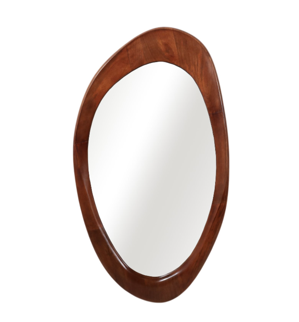 Espejo de Madera Ovalado Orgánico , Nogal