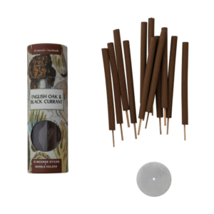 Set de 13 Varillas de Incienso con Base de Mármol, Aroma Roble Inglés y Grosella Negra