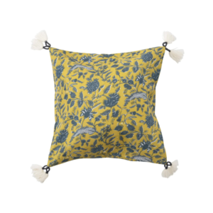 Cojín de Terciopelo con Estampado Floral