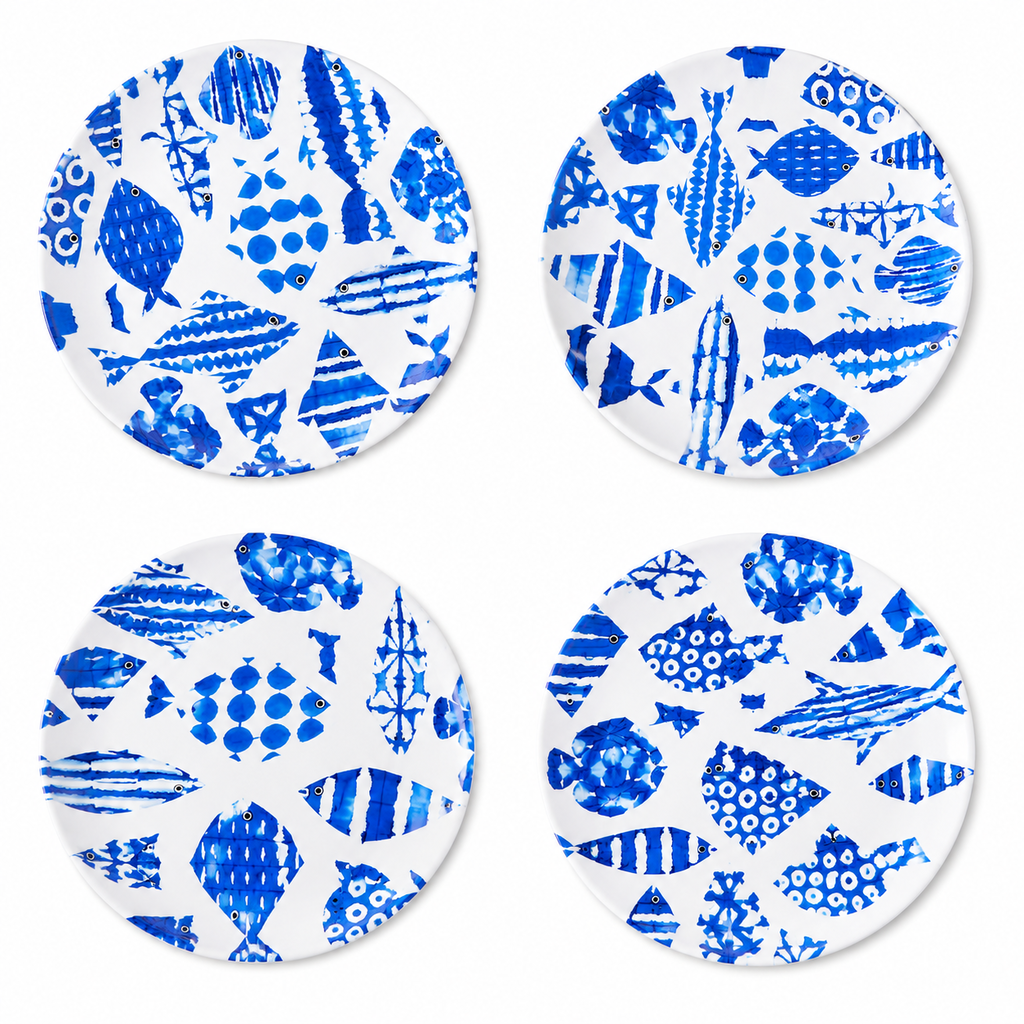 Set de 4 Platos Llanos Fish Tale