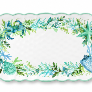Bandeja Oval Sea Glass con Bowl para Dip