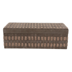 Caja Decorativa Glenford de Yute y Cuero Gamuza, Tan