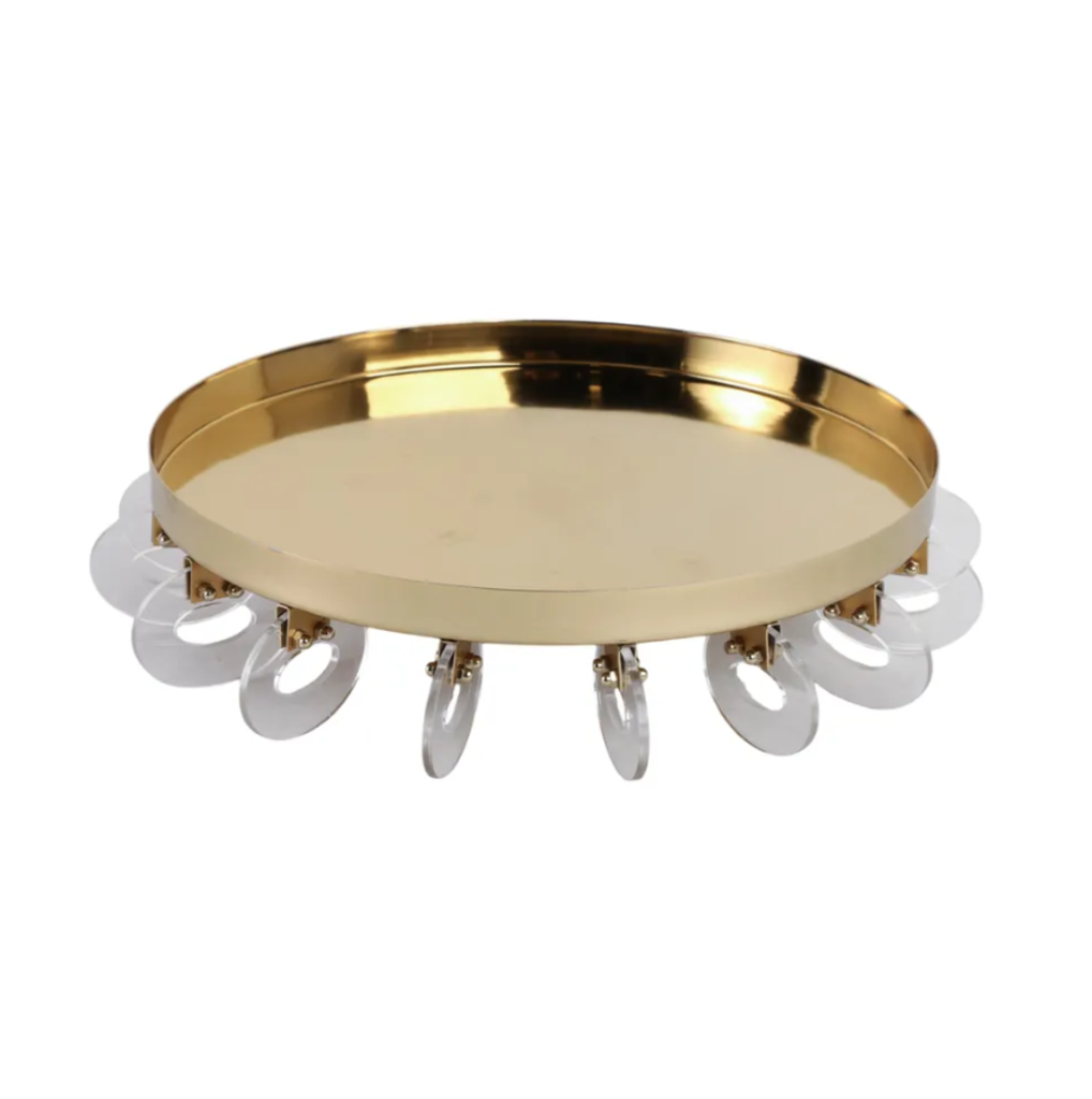 Bowl Decorativo Sunderland con Base de Aro Acrílico, Gold