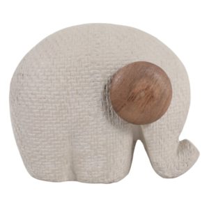 Escultura de Elefante con Trompa Arriba, Eco-Mix