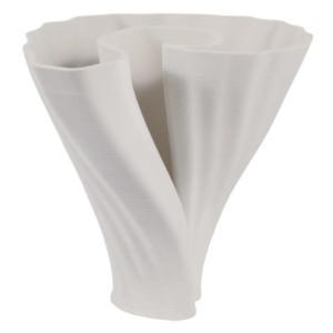 Florero Spire Short & Wide Impreso en 3D, White