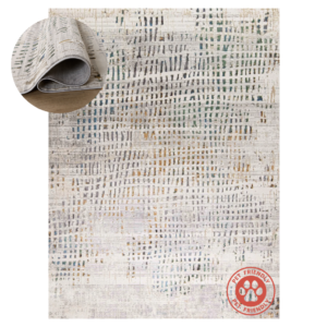 Alfombra Zaria Gray Beige de Textura Tejida, 2.01 x 2.90 m