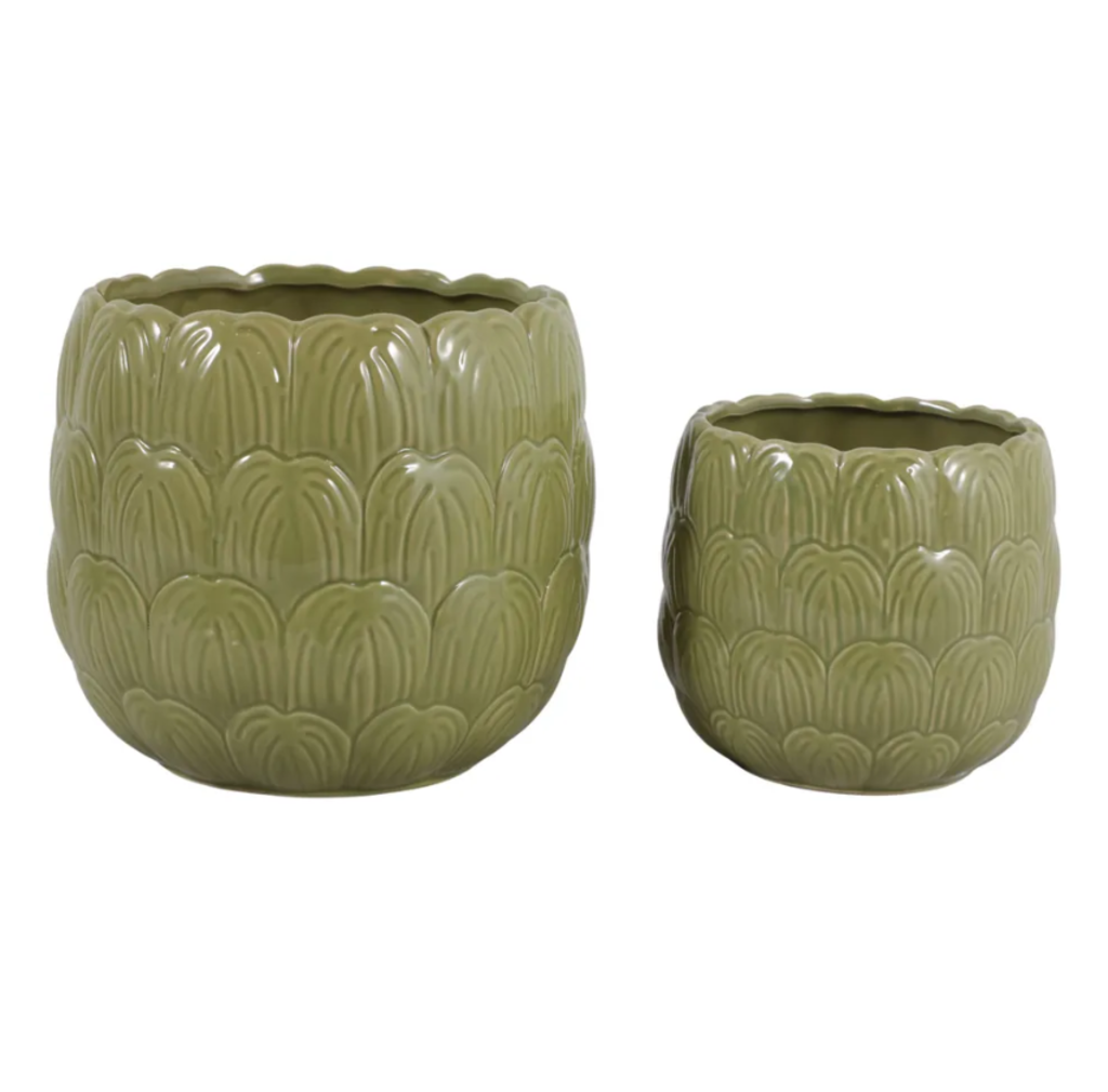 Maceta Grande Pétalo de Flor, Green